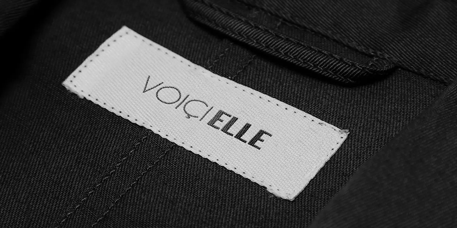 Voici Elle shirt label design